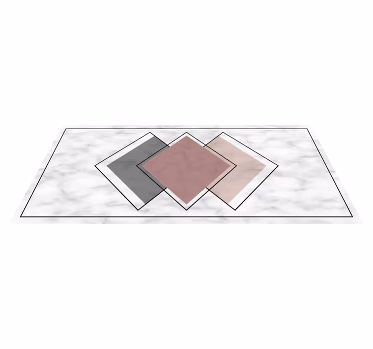 Marble rug with geometric patterns - TenStickers