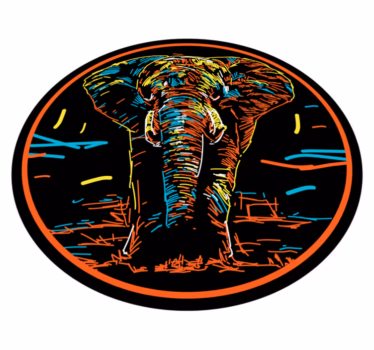 Vibrant Safari Silhouette animal mat - TenStickers