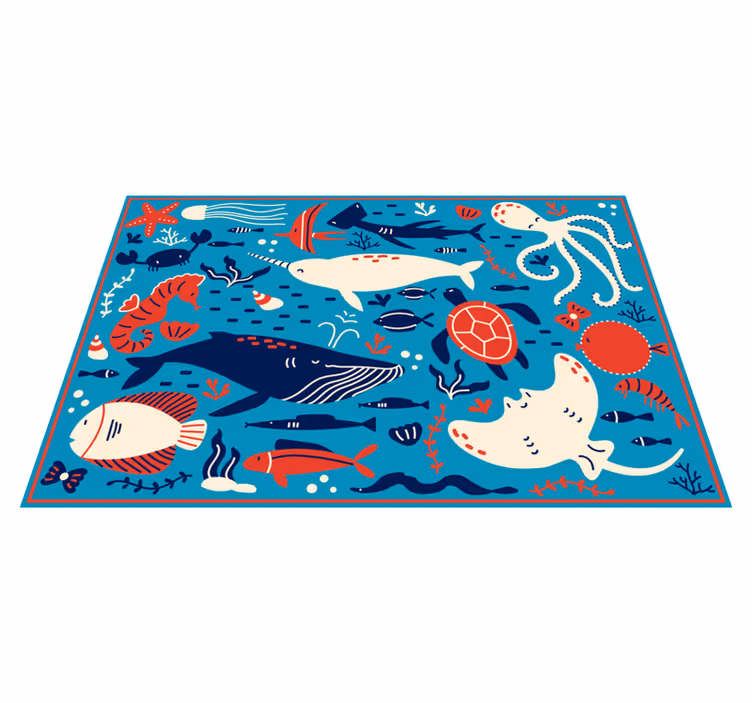 Underwater Creature Collage animal mat - TenStickers