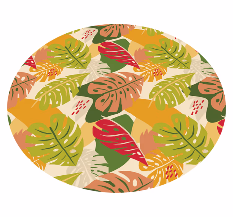 Tropical Foliage Pattern floral rug - TenStickers