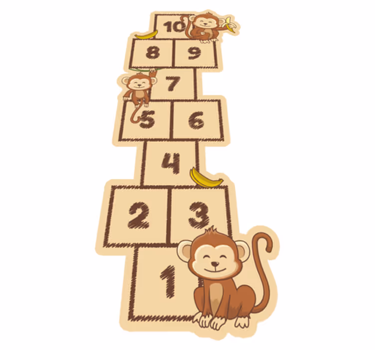 Monkey Hopscotch kids carpet - TenStickers