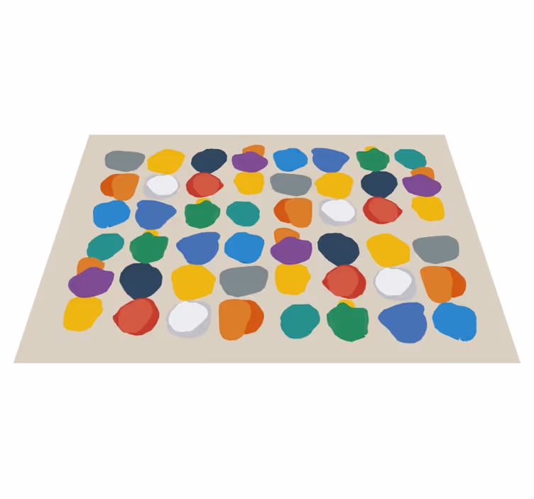 Colorful Pebble Shapes kids rug - TenStickers