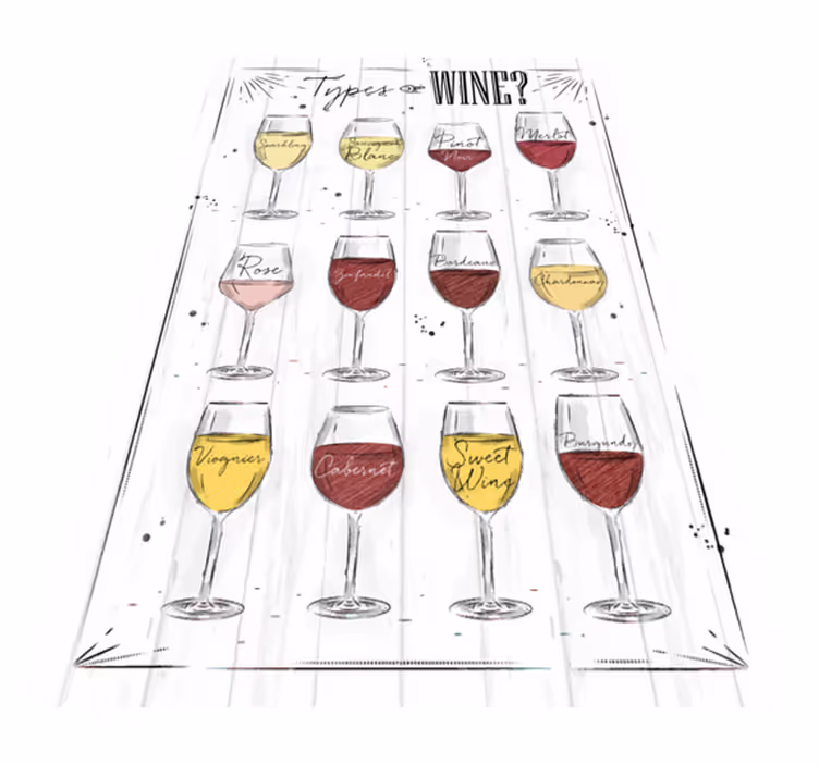 Wine Glass Guide quote rug - TenStickers