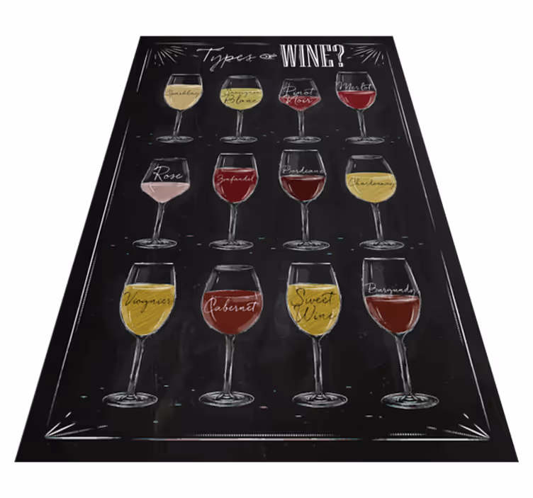 Types Wine Guide kitchen mat - TenStickers