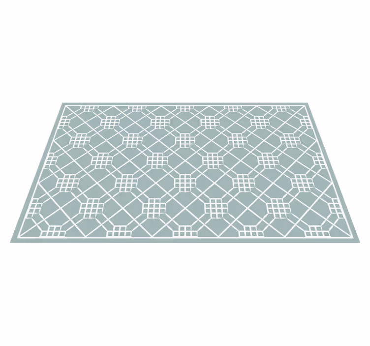 irregular geometry tile vinyl rug - TenStickers