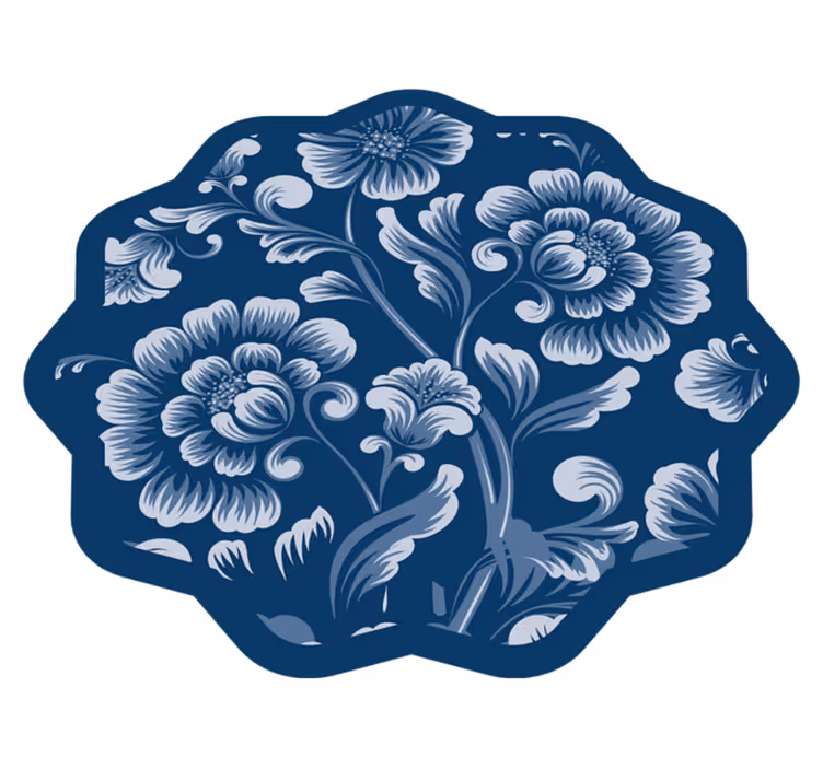 Floral rug with floral motif accent - TenStickers