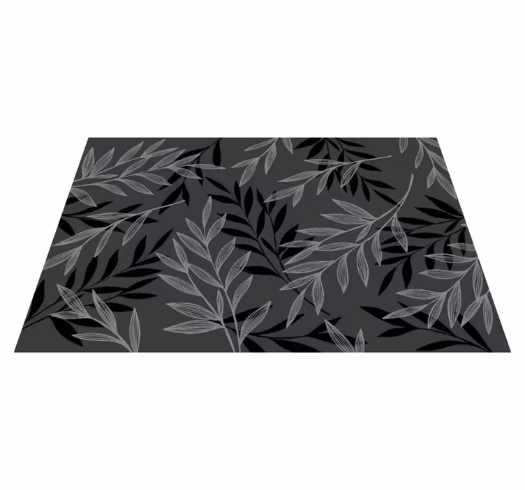Leafy Silhouette floral rug - TenStickers