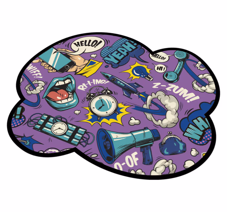 Comic Sound Effects game rug - TenStickers