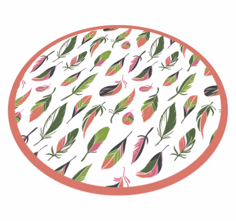 Botanical Patterned Circle floral rug - TenStickers