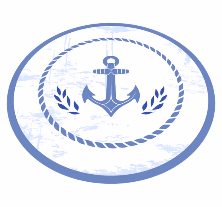 Nautical Anchor Emblem living room rug - TenStickers