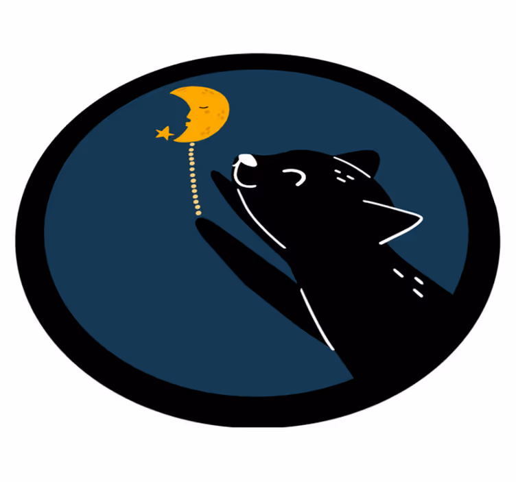 Kids carpet moonlit cat design - TenStickers