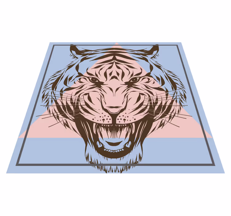 Stylized Tiger Portrait animal mat - TenStickers
