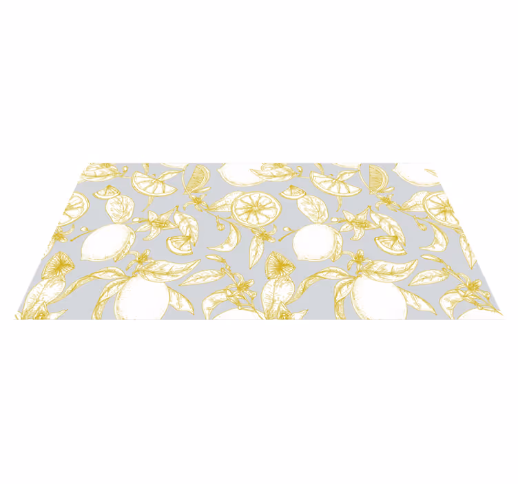 Citrus Botanical Pattern floral rug - TenStickers