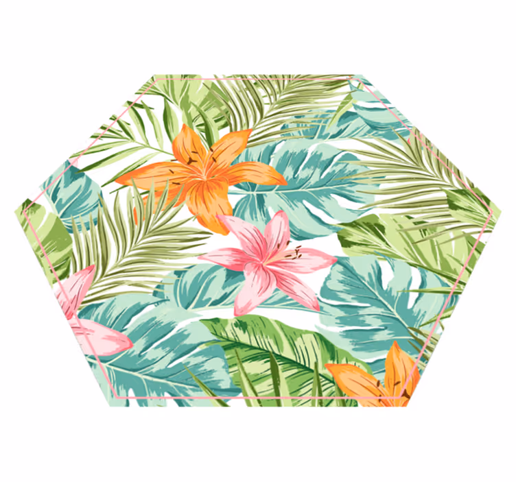 Tropical Flora floral rug - TenStickers