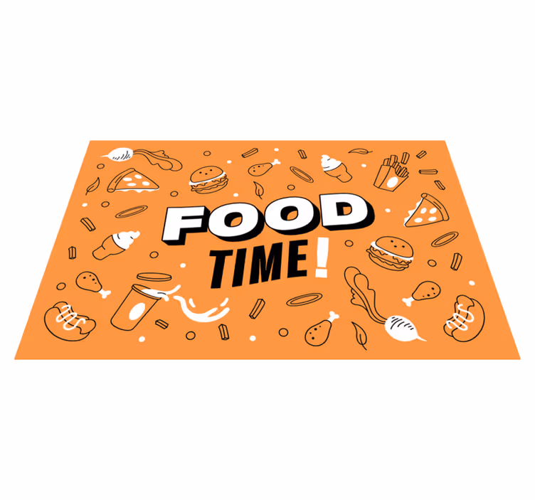 Food Time Illustration kitchen mat - TenStickers
