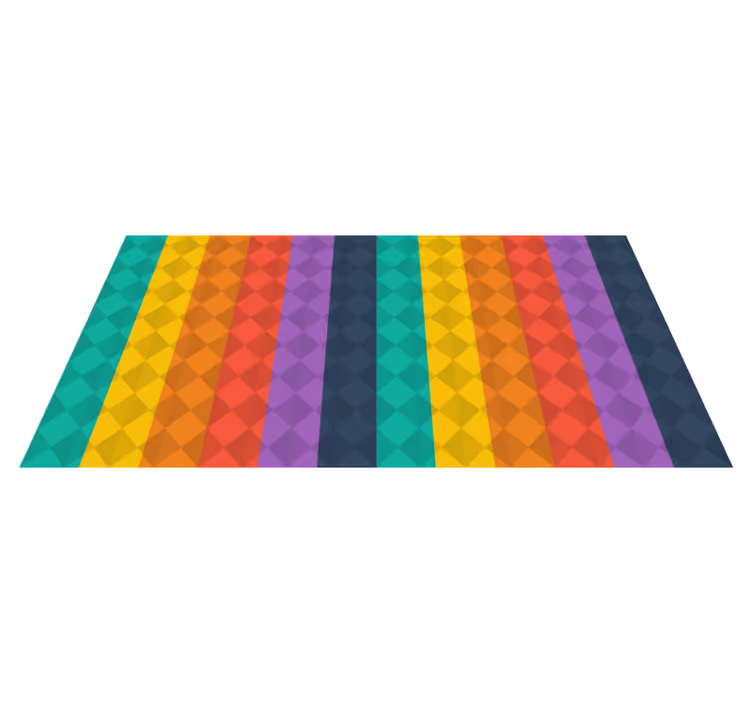 Geometric rug in vibrant colorful spectrum - TenStickers