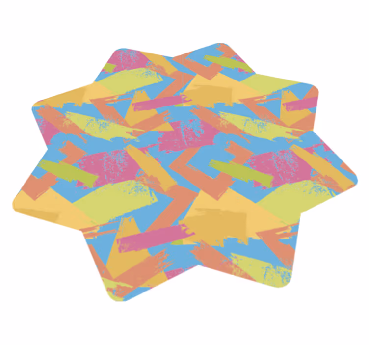 Colorful Abstract Shapes geometric rug - TenStickers