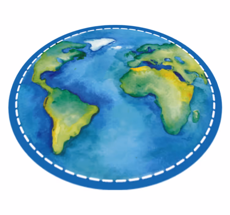 Round rug carpet the earth world map rug - TenStickers