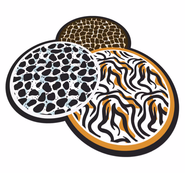 Safari Motif Trio animal print rug - TenStickers