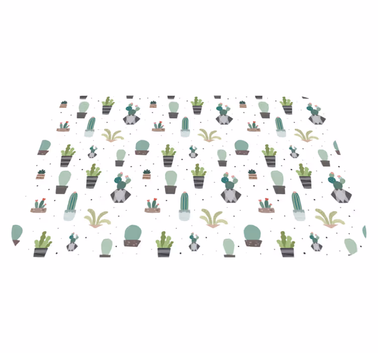 Cactus Pattern floral rug - TenStickers