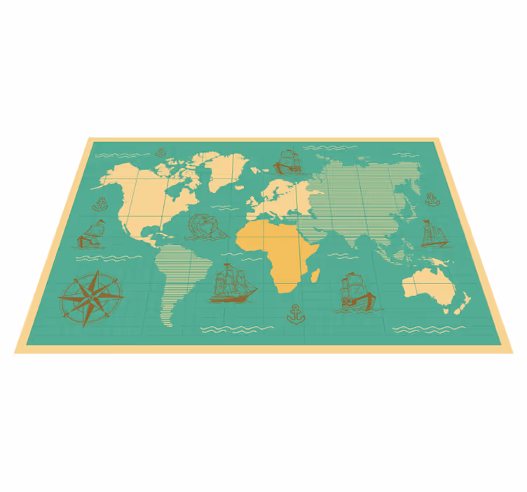 Nautical Exploration Map map rug - TenStickers