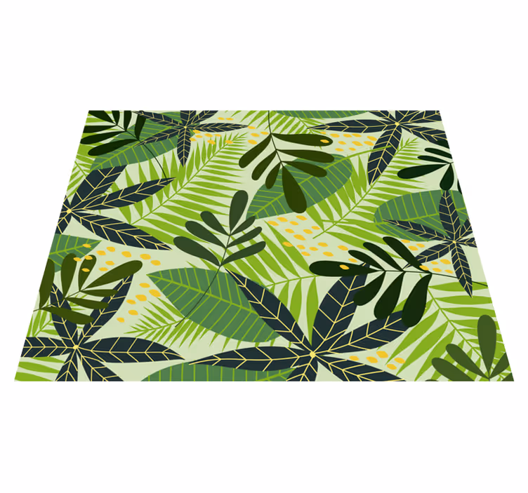 Tropical Leafy Botanical floral rug - TenStickers