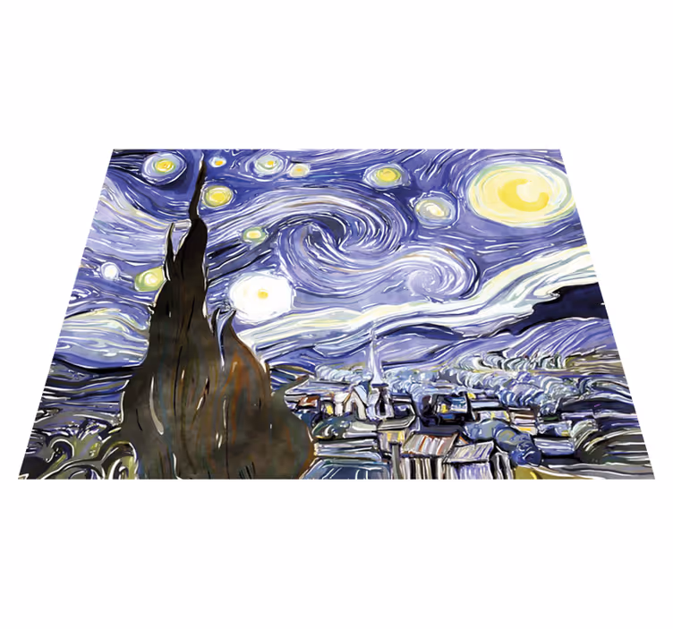 Starry Night Interpretation vintage rug - TenStickers