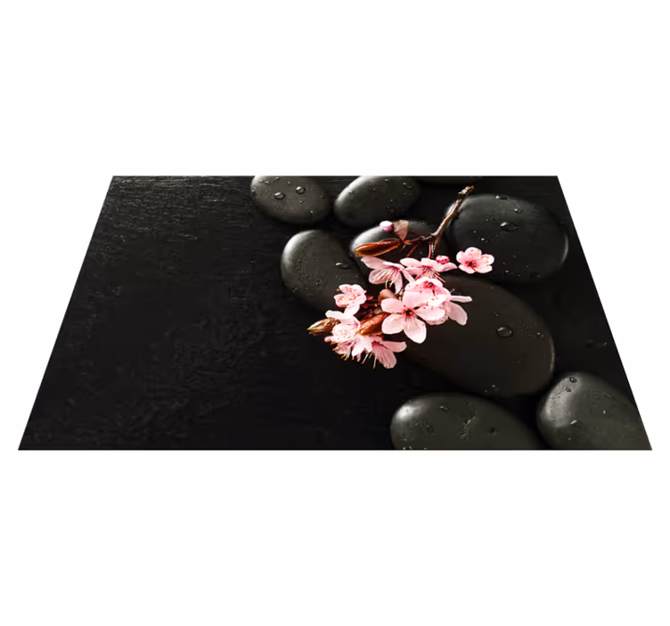 Zen Stones Floral nature rug - TenStickers