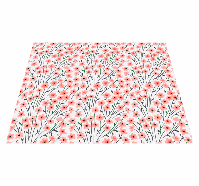 Floral rug with blooming blossom design - TenStickers