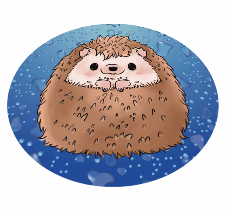 Adorable Hedgehog Illustration kids carpet - TenStickers