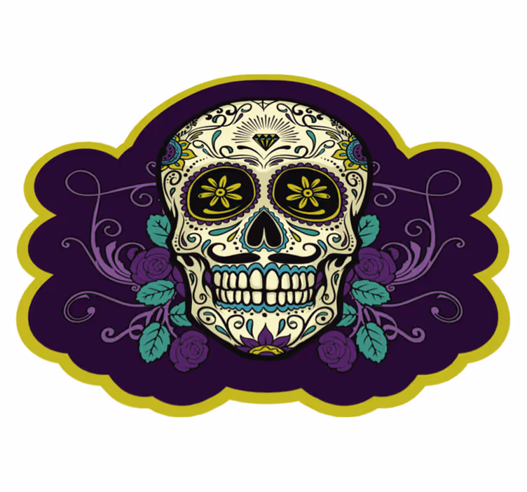 Skull Motif halloween rugs - TenStickers
