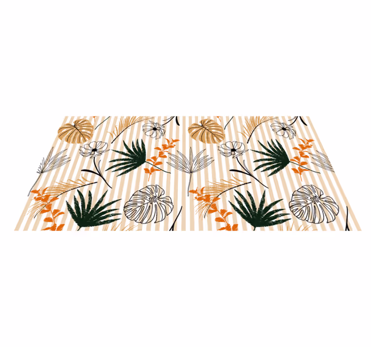 Botanical Theme floral rug - TenStickers