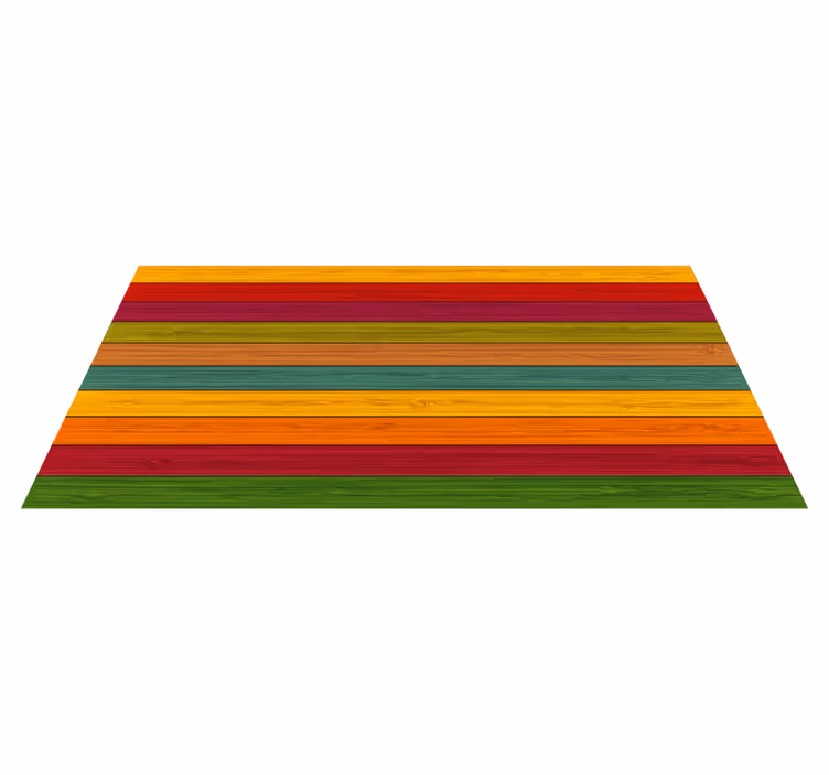 Multicolor wood plank texture kitchen vinyl rug - TenStickers