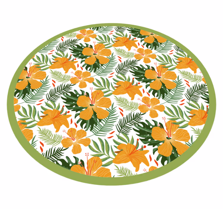 Tropical Botanical Unity floral rug - TenStickers