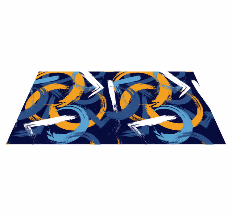 Combined multi colored living room vinyl rug - TenStickers
