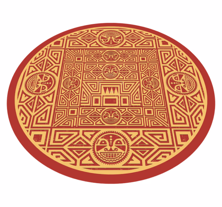 Tribal Circle mandala rug - TenStickers