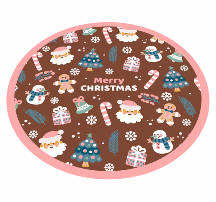 Festive Round Circle christmas rug - TenStickers