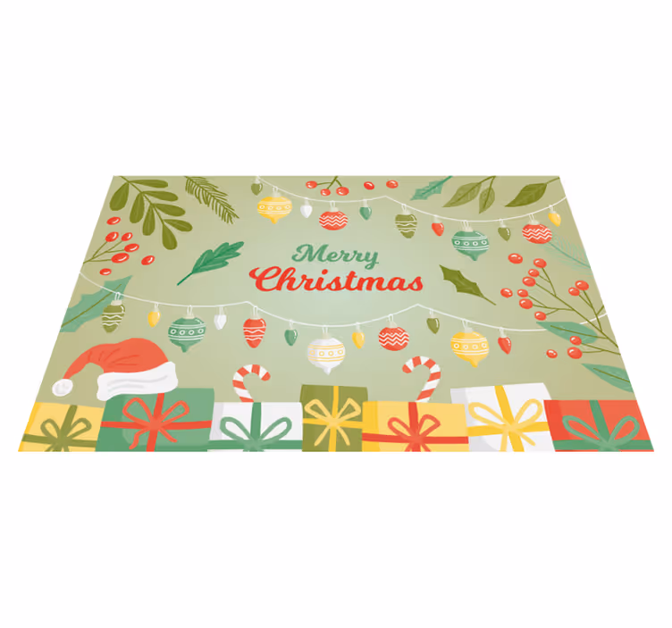 Festive Seasonal Greetings christmas rug - TenStickers