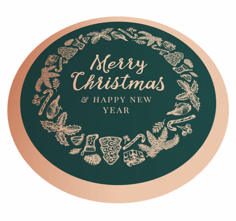 Merry Christmas & happy new year Christmas mat - TenStickers