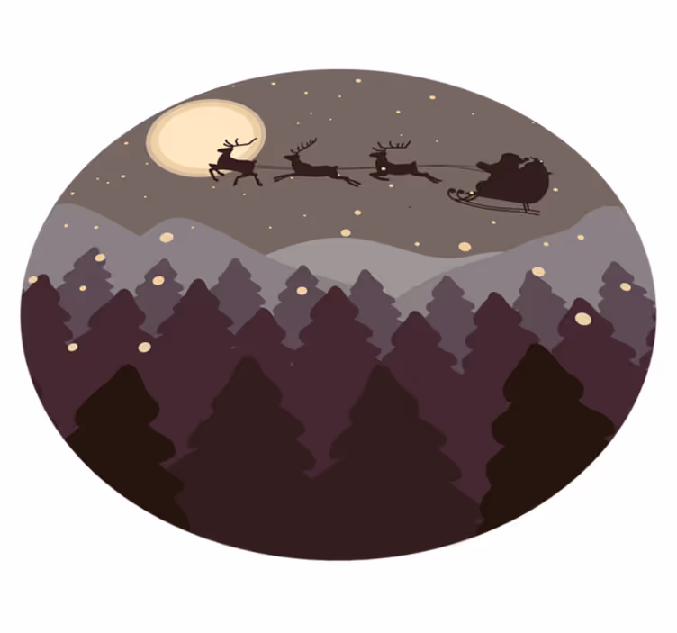 Festive Night Scene christmas rug - TenStickers