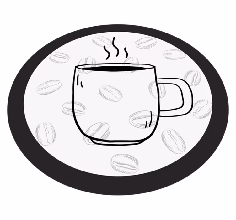 Coffee Cup Illustration kitchen mat - TenStickers
