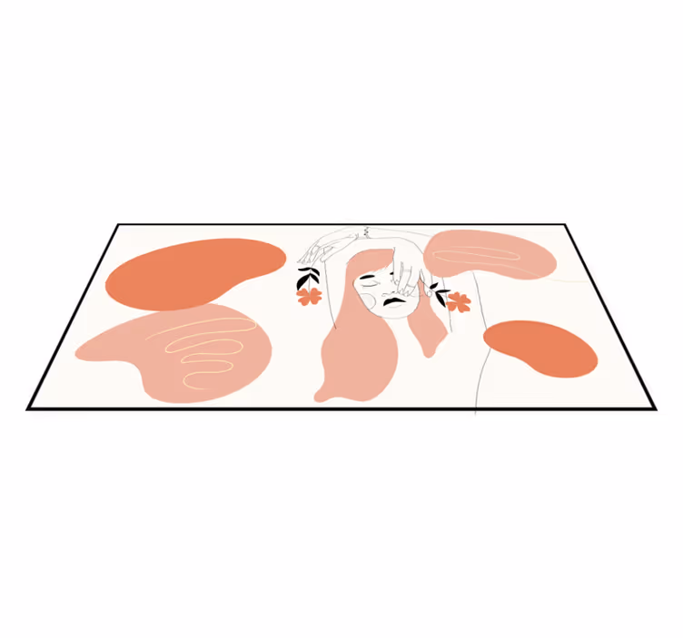 Abstract Facial Art minimalistic rug - TenStickers