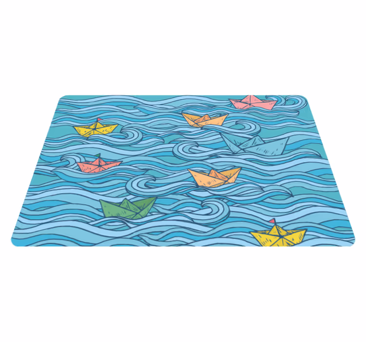 Sailing Paper Boats kids carpet - TenStickers