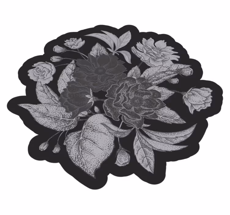 Floral Outline Showcase floral rug - TenStickers