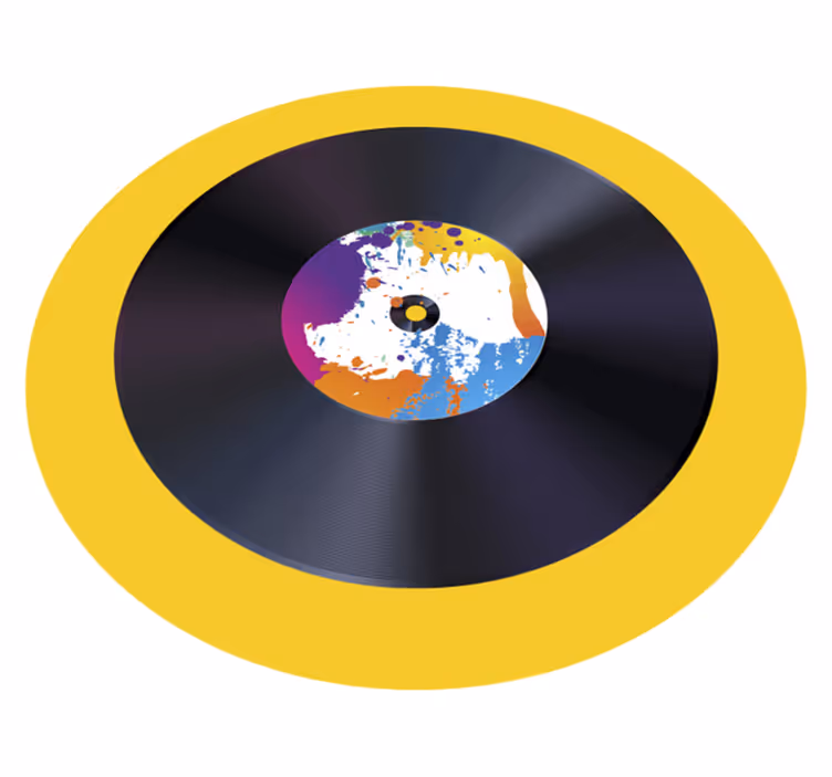 Abstract Splash Record texture rug - TenStickers