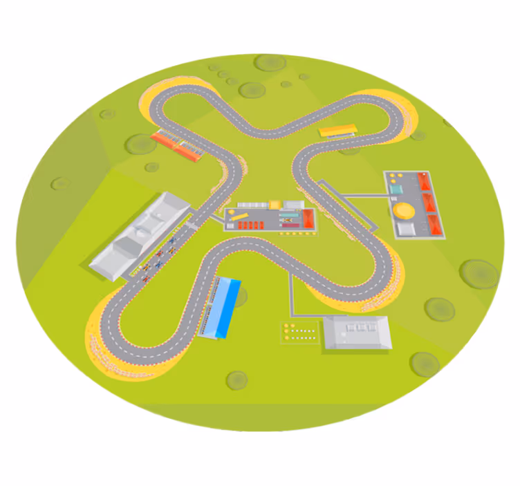 Playful Track road map rug - TenStickers