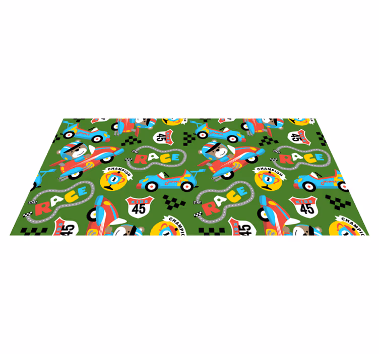 Playful Racing Circuit kids rug - TenStickers