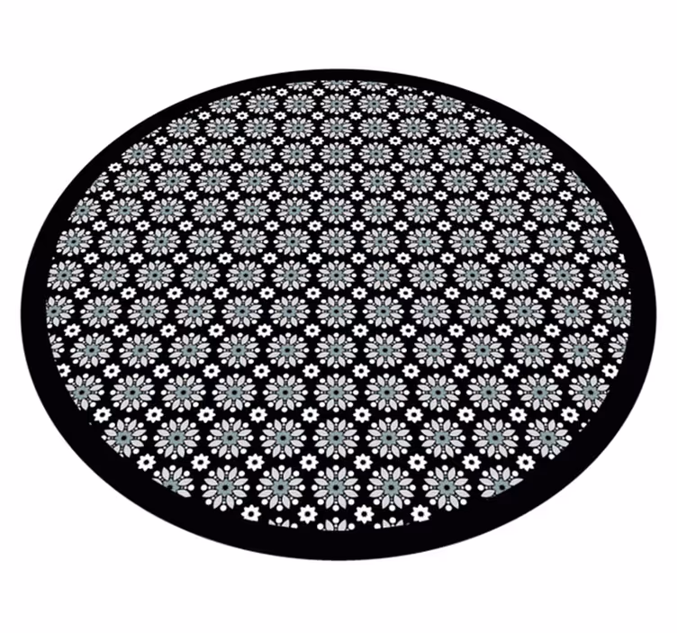 Floral rug with round floral pattern - TenStickers
