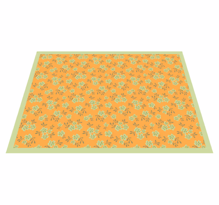Vintage flowers yellow colour floral rug - TenStickers