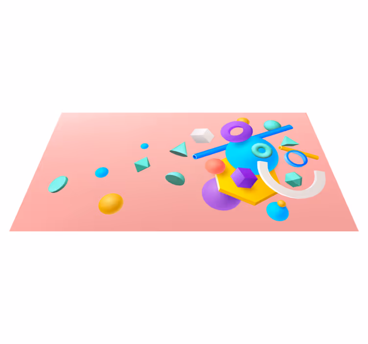 Basic 3d shapes modern rug - TenStickers